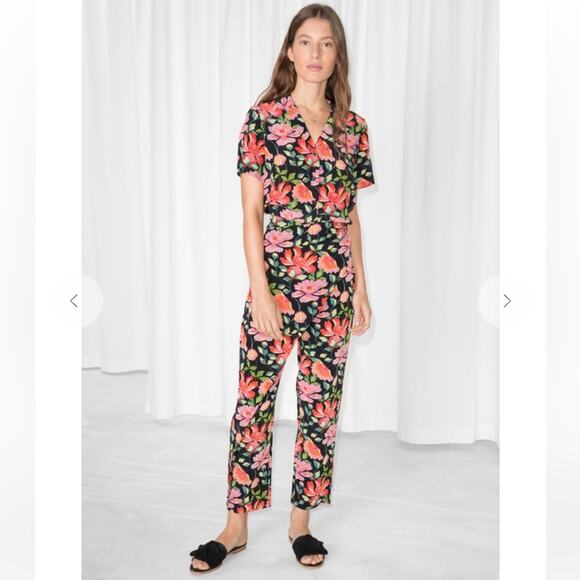& Other Stories Peony Print Trousers - Picture 7 of 9